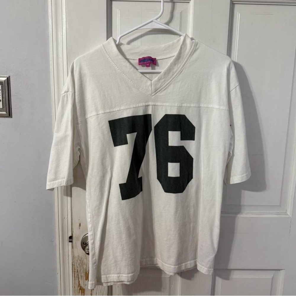 Edikted White Tee with Pink Label